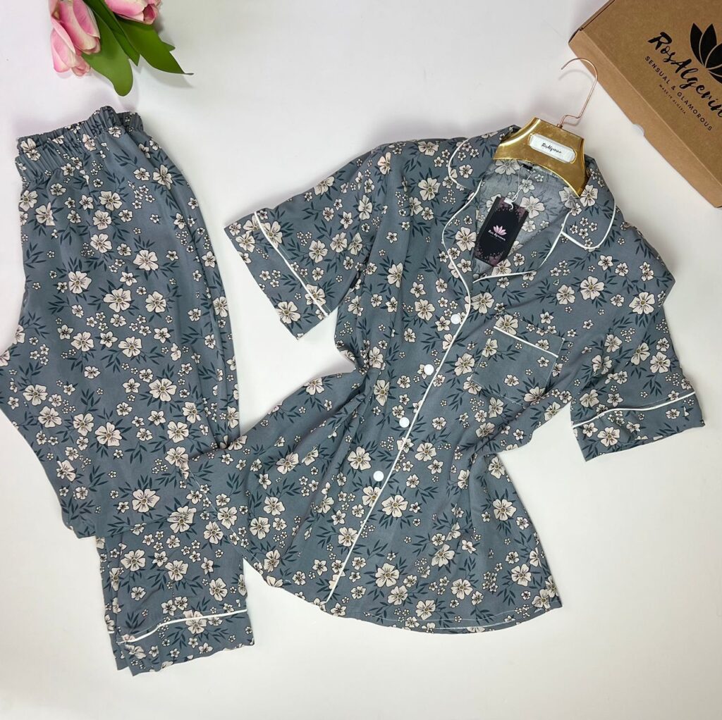Pyjama Floral -Gris