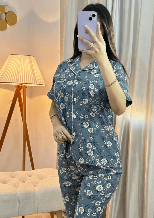 Pyjama Floral -Gris